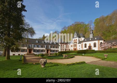 Schloss Schloß Dagstuhl im Frühling, Wadern-Dagstuhl, Hochwald, Loestertal, Saarland, Deutschland, Europa Stockfoto