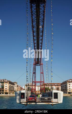 Puente Colgante, Puente Transbordador, Vizcaya Hängebrücke, Stahlkonstruktion von Alberto de Palacio und Ferdinand Joseph Arnodin, Puente de Viskay Stockfoto