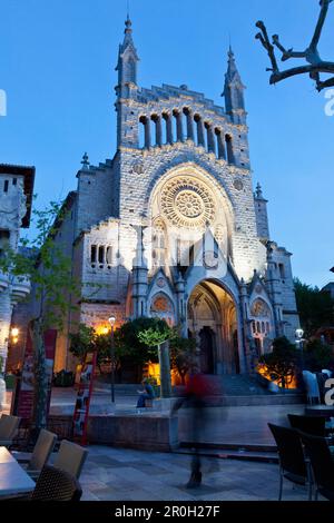 Kirche Sant Bartomeu, Soller, Serra de Tramuntana, UNESCO-Weltnaturstätte, Mallorca, Spanien Stockfoto