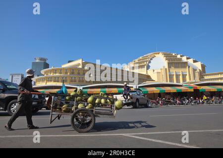 Große Markthalle der Zentralmarkt Zentralmarktes Psar Thmei, Phnom Penh. Hauptstadt von Kambodscha, Asien Stockfoto