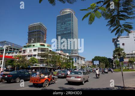 Hauptgebäude der Nationalbank von Kambodscha, neuen finanziellen Bezirk von Phnom Penh, Hauptstadt von Kambodscha, Asien Stockfoto