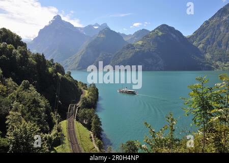 Dampfschiff auf dem Urnersee, Kanton Uri, Zentralschweiz, Europa Stockfoto