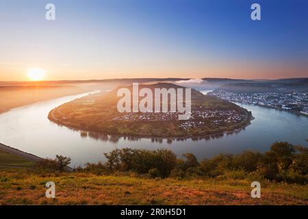 Rhein-Sinuosity in der Nähe von Boppard, Rhein, Rheinland-Pfalz, Deutschland Stockfoto