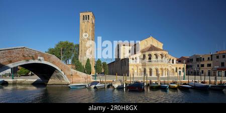 Santa Maria e San Donato, Canale di San Donato, Ponte San Donato, Murano, Venedig, Italien Stockfoto