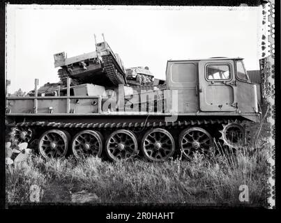 ERITREA, Asmara, alte Panzer auf dem Panzerfriedhof (B&W) Stockfoto