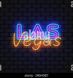 Klassisches Las vegas Neon, großartiges Design für jeden Zweck. Grafische Vektordarstellung. Konstruktionselement Stock Vektor