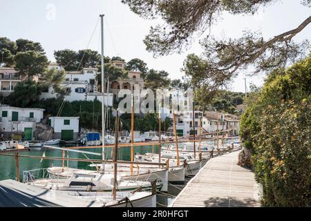 Hafen Sie in Cala Figuera, in der Nähe von Santanyi, Mallorca, Spanien Stockfoto