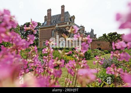 Schloss und Jardin Potager de Miromesnil, Tourville-Sur-Arques, Seine-Maritime, Normandie, Frankreich Stockfoto