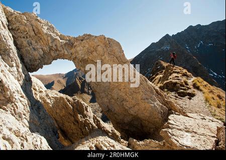 Auf dem Weg zur Cabana Podragu, Fagaras-Gebirge, Siebenbürgen, Rumänien Stockfoto