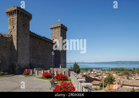 Rocca Monaldeschi della Cervara, Festung und lokales Geschichtsmuseum, Bolsena bei Lago di Bolsena, Provinz Viterbo, Latium, Italien, Europa Stockfoto