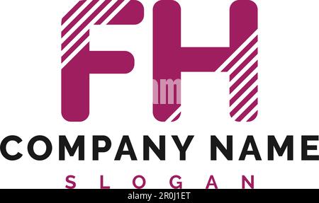 Design des Logos mit dem Buchstaben FH. Vektordarstellung des Logos mit dem Buchstaben „FK“ – Vektor Stock Vektor