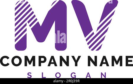 MV Letter Logo Design. MV-Buchstaben-Logo Vektor-Abbildung - Vektor Stock Vektor