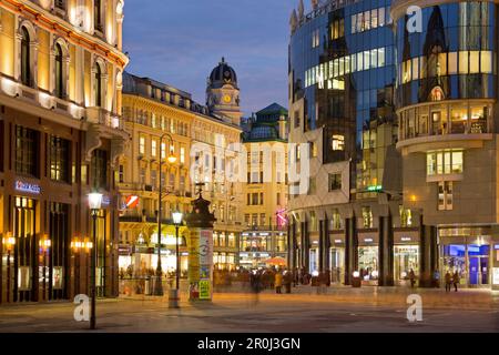 Stephansplatz mit Haashaus, Graben, 1. Bezirk, Innenstadt, Wien, Österreich Stockfoto