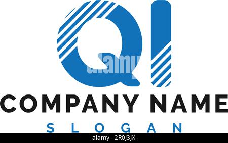 LOGO-Design MIT QI Letter. QI-Buchstaben-Logo Vektordarstellung – Vektor Stock Vektor