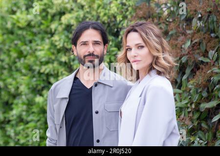 8. Mai 2023, Rom, Italien: Schauspielerin Laura Chiatti und Marco Bocci nehmen an der Fotokonferenz des Films „La Caccia“ im Kino Barberini in Rom Teil (Kreditbild: © Matteo Nardone/Pacific Press via ZUMA Press Wire), NUR REDAKTIONELLE VERWENDUNG! Nicht für den kommerziellen GEBRAUCH! Stockfoto