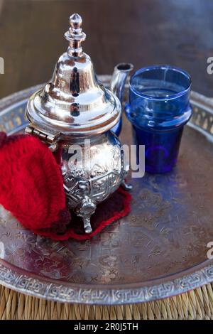 Typisch marokkanischer Minztee, Marrakesch, Marokko Stockfoto
