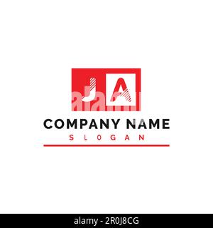 JA-Logo-Design. VEKTORDARSTELLUNG DES LOGOS mit JA-Buchstaben – Vektor Stock Vektor