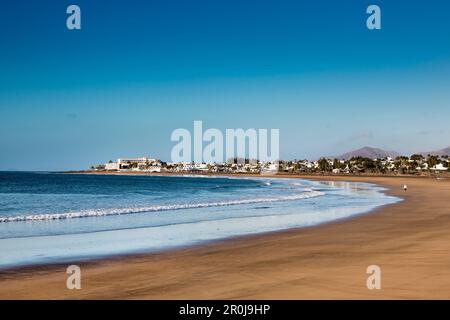 Strand, Playa de los Pocillos, Puerto del Carmen, Lanzarote, Kanarische Inseln, Spanien Stockfoto