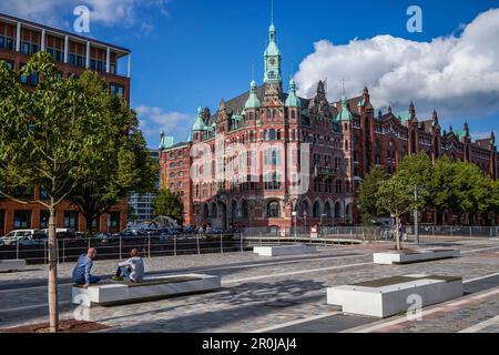 Hafenrathaus (Hafen City Hall) in die Speicherstadt, HafenCity, Hamburg, Deutschland Stockfoto