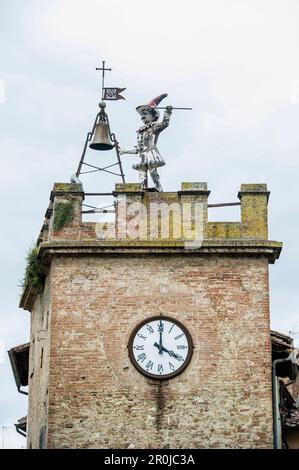 Glockenturm, Montepulciano, Provinz Siena, Toskana, Italien Stockfoto