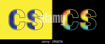 Eindeutige Vektorvorlage für das CS-Letter-Logo. Elegantes, hochwertiges alphabetisches Logo für Unternehmen Stock Vektor