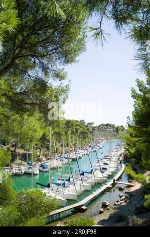 Hafen, Calanque de Port Miou, Bouches-du-Rhône, Frankreich Stockfoto