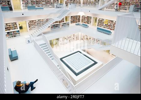 Bibliothek, Europaviertel, Stuttgart, Baden-Württemberg, Deutschland Stockfoto