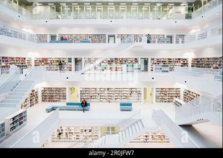 Bibliothek, Europaviertel, Stuttgart, Baden-Württemberg, Deutschland Stockfoto