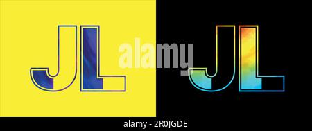 Vektorvorlage für das Design des JL-Logos. Kreatives, modernes und luxuriöses Logo für die Unternehmensidentität Stock Vektor