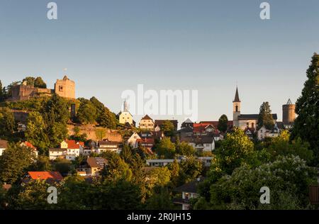 Schloss Lindenfels und Schloss Lindenfels, Bergstraße, Odenwald, Hessen, Deutschland Stockfoto