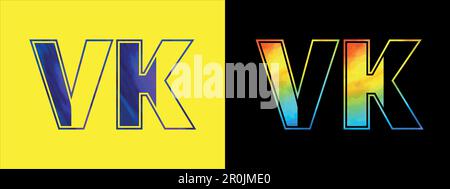 Ursprüngliche VK-Logo-Symbolvorlage für Vektordesign. Luxuriöses Premium-Logo für Unternehmensidentität Stock Vektor