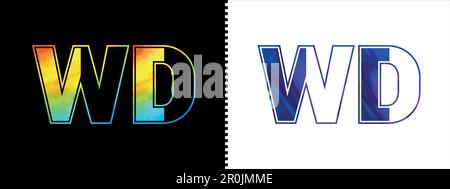 Vektorvorlage für das WD-Logo mit Buchstabe. Kreatives, modernes und luxuriöses Logo für die Unternehmensidentität Stock Vektor