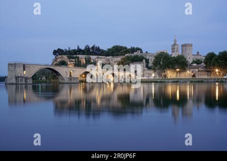 Avignon, Pont St Benezet, Bridge, Palais des Papes, Bouche du Rhone, Frankreich Stockfoto