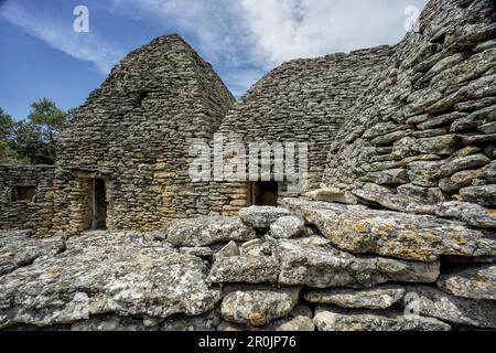 Stone Hut, Le Village des Bories, Freiluftmuseum in der Nähe von Gordes, Provence, Frankreich Stockfoto