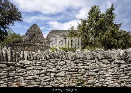 Stone Hut, Le Village des Bories, Freiluftmuseum in der Nähe von Gordes, Provence, Frankreich Stockfoto