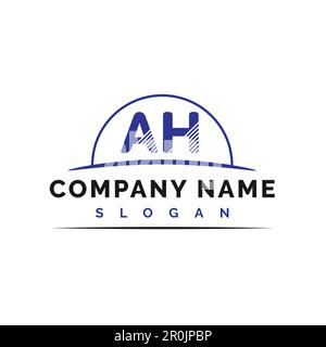 LOGO-Design MIT AH-Buchstaben. VEKTORDARSTELLUNG DES AH-Buchstabens – Vektor Stock Vektor
