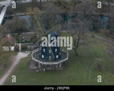 Blick auf die Burgmühle von Malmö aus der Vogelperspektive Stockfoto