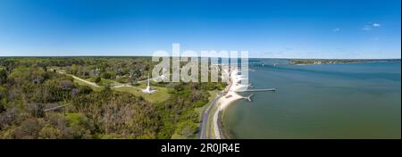 Coleman Memorial Bridge verbindet Yorktown Virginia und Glouchester Point über den York River Stockfoto