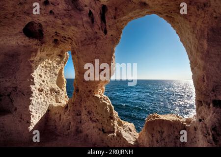 Algar Seco Felsen, Carvoeiro, Algarve, Portugal Stockfoto