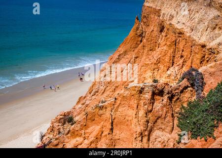 Rote Klippen, Praia de Falesia, Albufeira, Algarve, Portugal Stockfoto