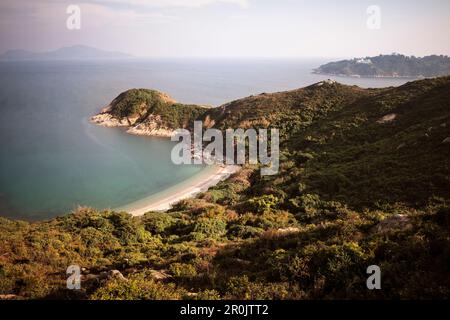 Schildkrötenwasser, einsamer Strand auf Cheng Chau Island, Hongkong, China, Asien, lange Zeit ausgesetzt Stockfoto