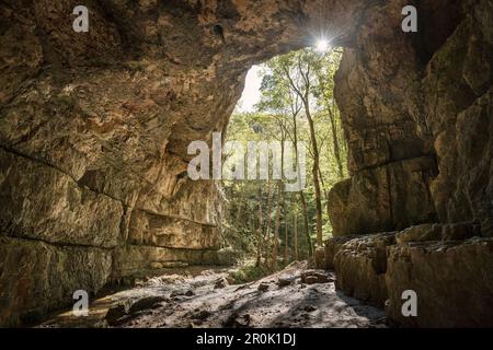 Finkenstein Höhle um Bad Urach, Reutlingen, Schwäbische Alb, Baden-Württemberg, Deutschland Stockfoto