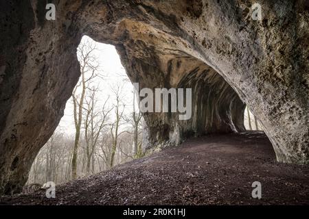 "Höhle ''große Scheune'' in Rosen Rock, Heubach, Ostalb District, Swabian Alb, Baden-Württemberg, Deutschland' Stockfoto