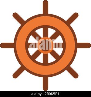 Vektorbild des Schiffsradsymbols. Geeignet für Webanwendungen und Druckmedien für mobile Anwendungen. Stock Vektor