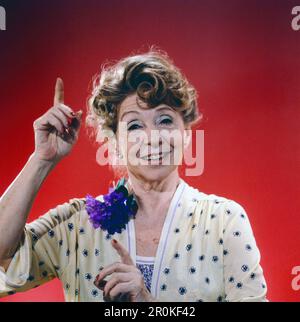Inge Meysel, deutsche Schauspielerin, Theater- und TV-Darstellerin, Portrait, ca. 1978. Deutschland, Inge Meysel, deutsche TV- und Theaterschauspielerin, Porträt, Deutschland, ca. 1978. Stockfoto