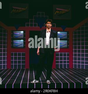 Na punste, ZDF Personality Show, moderiert von Günther Jauch, Deutschland, 1988. Na Phrste, TV-Persönlichkeitssendung, präsentiert von Günther Jauch, Deutschland, 1988. Stockfoto