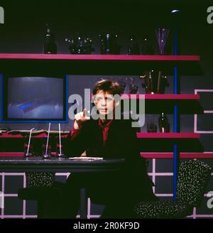 Na punste, ZDF Personality Show, moderiert von Günther Jauch, Deutschland, 1988. Na Phrste, TV-Persönlichkeitssendung, präsentiert von Günther Jauch, Deutschland, 1988. Stockfoto