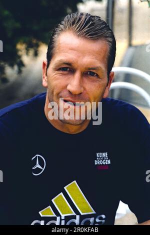 Andreas Köpke, auch Andy Köpke, ehemaliger deutscher Fußballspieler, Torwart, Stammtorhüter bei der WM 1990 und EM 1996, Portrait, Deutschland, 1997. Andreas Koepke, alias Andy Koepke, ehemaliger deutscher Fußballspieler, Torwart, regulärer Torwart bei der Weltmeisterschaft 1990 und der Europameisterschaft 1996. Stockfoto