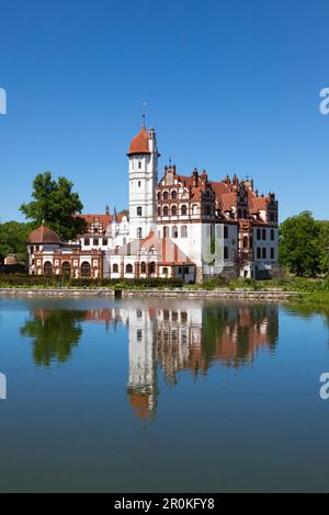 Basedow schloss, Mueritz-Elde-Wasserstrasse, Mecklenburgische Seenplatte, Mecklenburg-Vorpommern, Deutschland Stockfoto