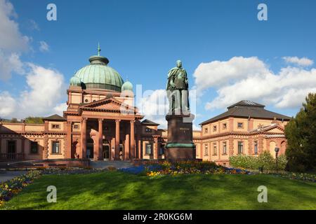 Statue von Kaiser Wilhelm I., Kaiser Wilhelms Bad, Kurpark, Bad Homburg, Hessen, Deutschland Stockfoto